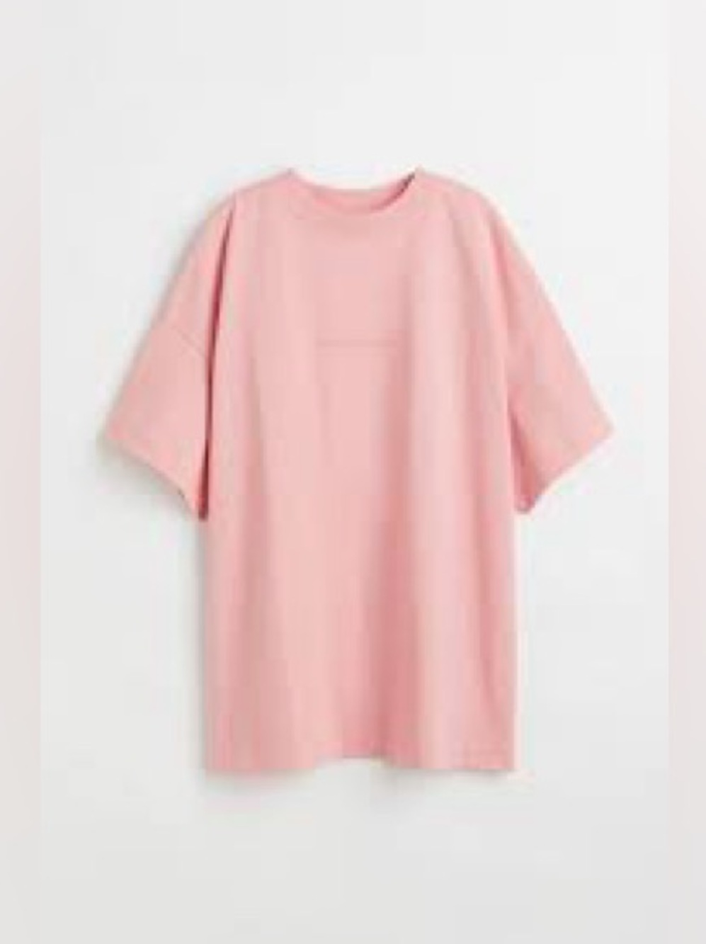 H&M “Authentic self” Soft Pink Oversized Crewneck Tee